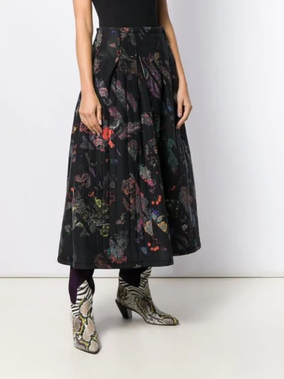 Shop A.f.vandevorst Sheriff Print Pleated Skirt In Black