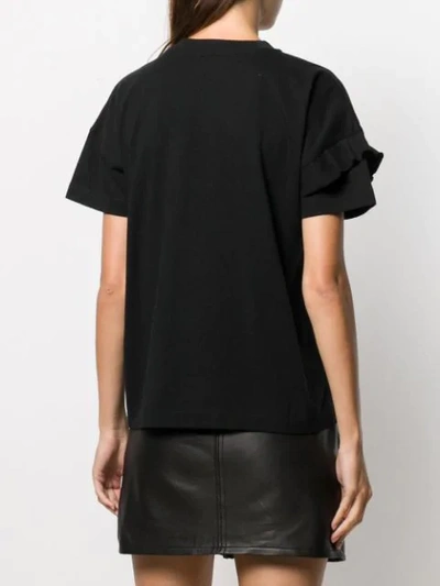 Shop Palm Angels Ruffled Details T-shirt In Black