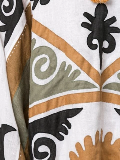 Shop Vita Kin Embroidered Flared Midi Dress In Neutrals