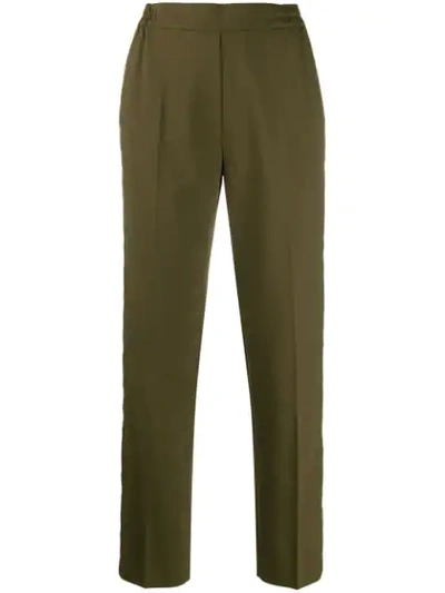 Shop Etro Elasticated Waist Trousers In Green