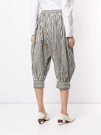 Shop Vaquera Striped Edwardian Trousers In Black