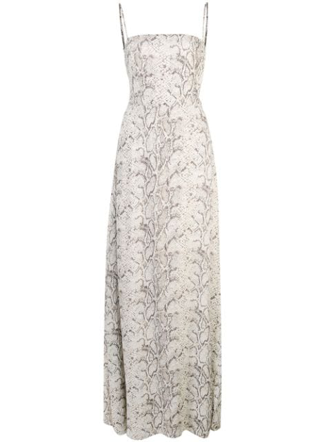 reformation snake print dress