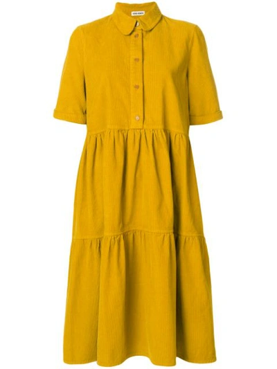 Shop Henrik Vibskov Flared Shirt Dress - Yellow