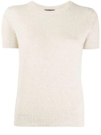 Shop Theory Short Sleeved Top In Neutrals