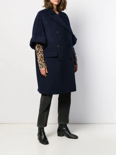 ALBERTO BIANI DOUBLE BREASTED COAT - 蓝色