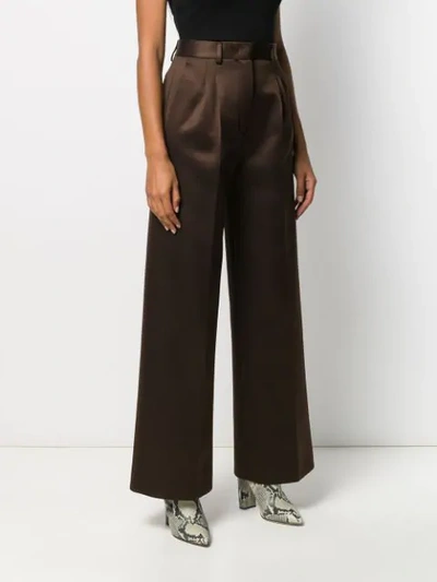 Shop Fendi Jersey Tailored Trousers In Brown
