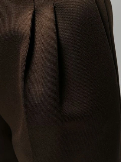 Shop Fendi Jersey Tailored Trousers In Brown