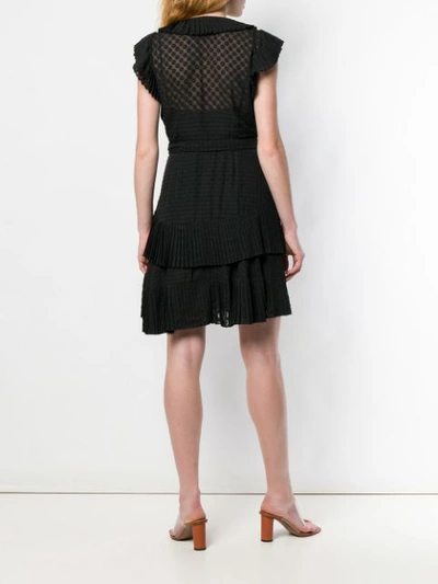 Shop Zimmermann Plisse Mini Wrap Dress In Black