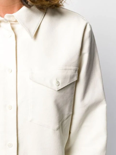 Shop Theory Long Sleeved Cotton Shirt In White