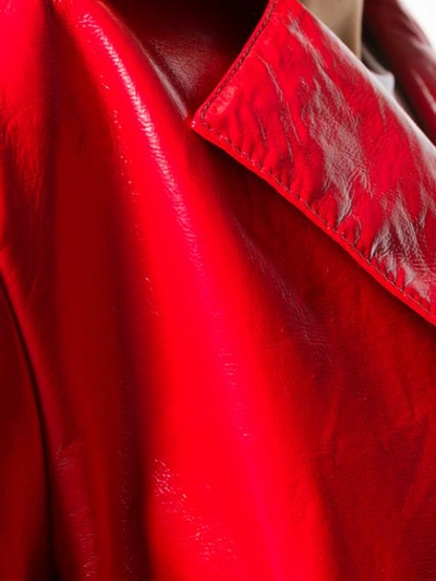 Shop Msgm Trenchcoat Mit Gürtel - Rot In Red