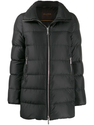 Shop Moorer Zipped-up Padded Jacket In Black