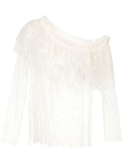 Shop Alice Mccall Day Dreamer Sheer Blouse In Neutrals