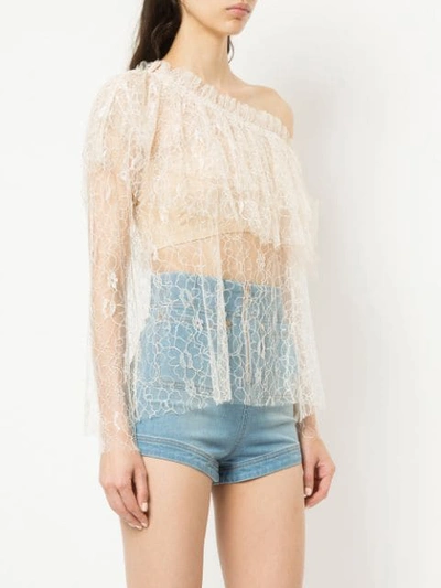 Shop Alice Mccall Day Dreamer Sheer Blouse In Neutrals