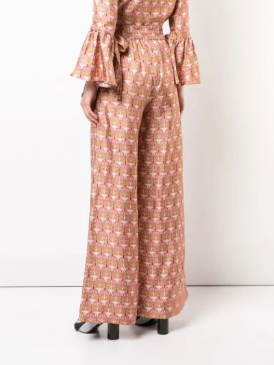 Shop La Doublej Printed Palazzo Pants In Pink