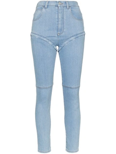 Shop Alessandra Rich Detachable-leg Skinny Jeans In Blue