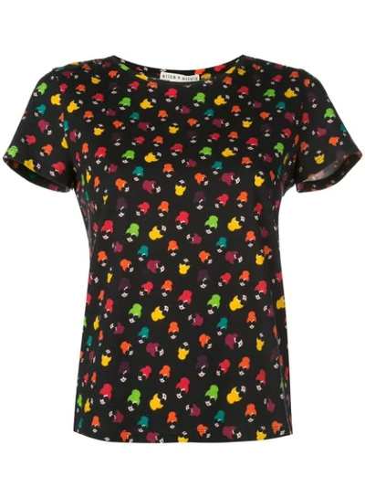 Shop Alice And Olivia Rylyn Stace Print T-shirt In Black