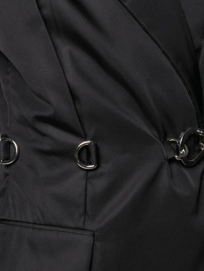 Shop Prada Asymmetrical Buckle Fastened Blazer In Black