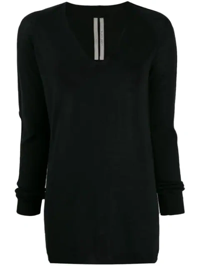 Shop Rick Owens V-neck Knitted Sweater In Black