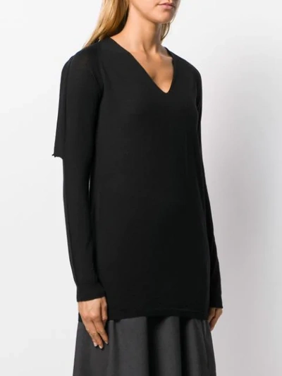 Shop Rick Owens V-neck Knitted Sweater In Black