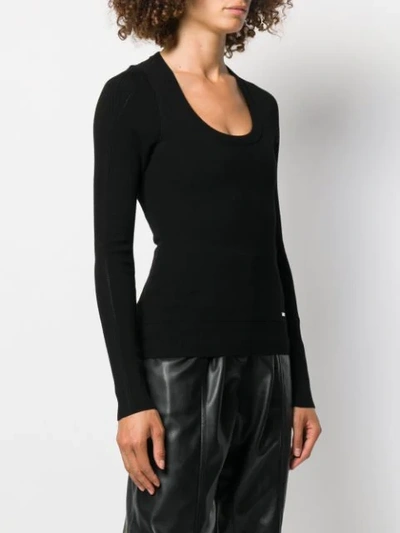 Shop Dsquared2 Scoop Neck Top In Black