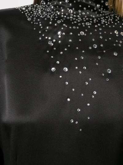 Shop Alessandra Rich Crystal Embellished Dress In Black