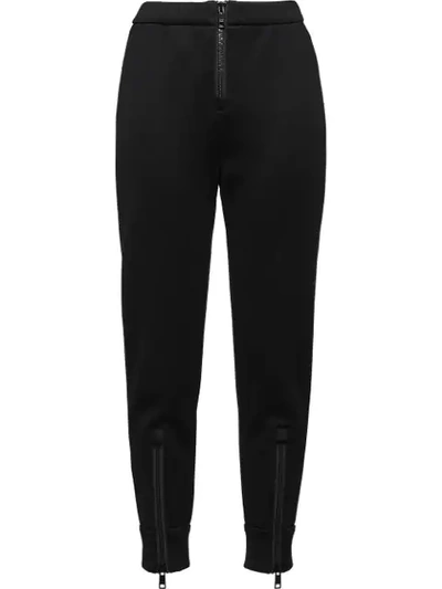 Shop Prada Zipped Details Track Pants In Black