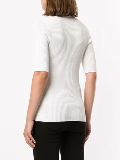 Shop Nobody Denim Chelsea Ribbed Polo Top In Ivory