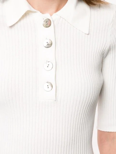 Shop Nobody Denim Chelsea Ribbed Polo Top In Ivory