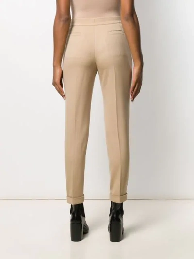 Shop Chloé High-waisted Slim-fit Trousers In Neutrals