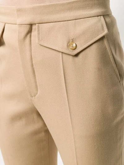 Shop Chloé High-waisted Slim-fit Trousers In Neutrals