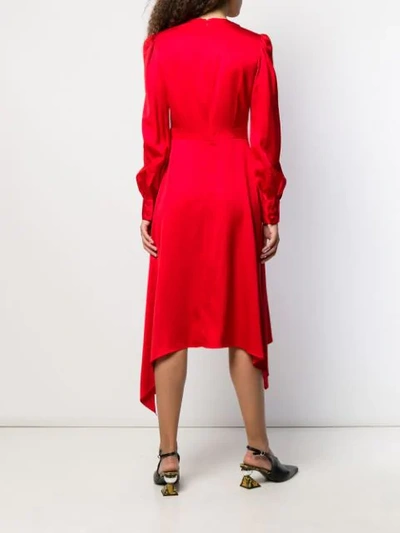 Shop Alexander Mcqueen Draped Asymmetric Dress In Red