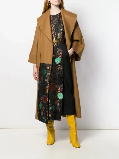 ANTONIO MARRAS FLORAL LAYERED PANEL DRESS - 黑色