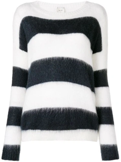 Shop Alysi Striped Jumper - White