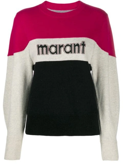 Shop Isabel Marant Étoile Logo Print Jumper In Pink