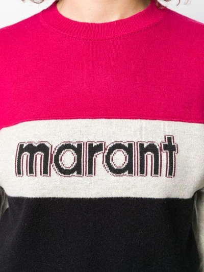 Shop Isabel Marant Étoile Logo Print Jumper In Pink
