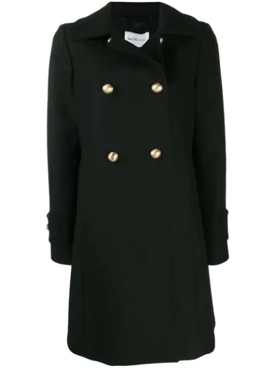 Shop Be Blumarine Double Breasted Coat In Black