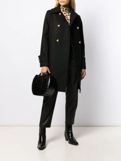 Shop Be Blumarine Double Breasted Coat In Black