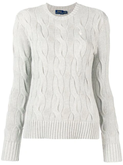 Shop Polo Ralph Lauren Cable Knit Sweater - Grey