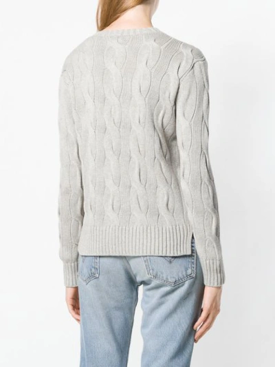 Shop Polo Ralph Lauren Cable Knit Sweater - Grey