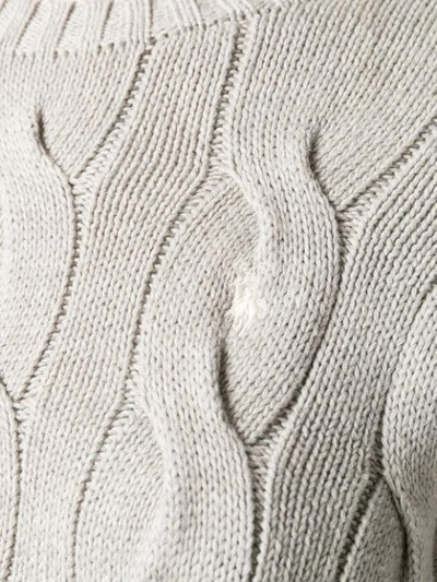 Shop Polo Ralph Lauren Cable Knit Sweater - Grey