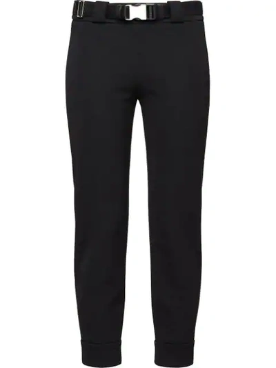 Shop Prada Zip Detail Trousers In Black