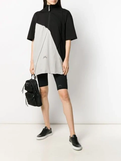 Shop A-cold-wall* Oversized Zip-up T-shirt In Black