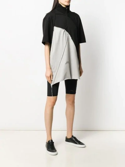 Shop A-cold-wall* Oversized Zip-up T-shirt In Black