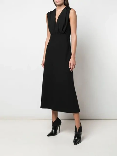Shop Narciso Rodriguez V-neck Midi Dress In Black
