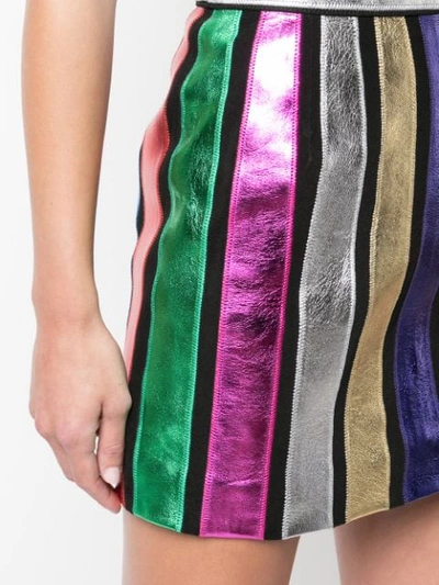 Shop Attico Striped Mini Skirt In Multicolour