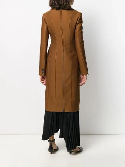 Shop N°21 Zipped-detail Single-breasted Midi Coat In Brown