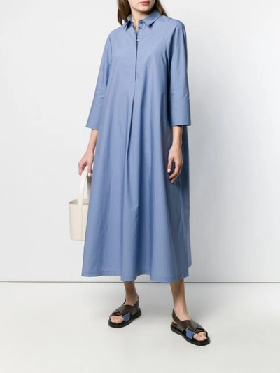 Shop Jil Sander Maxi Shirt Dress In 450 Light/pastel Blue