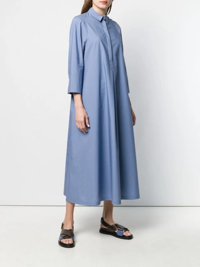 JIL SANDER MAXI SHIRT DRESS - 蓝色
