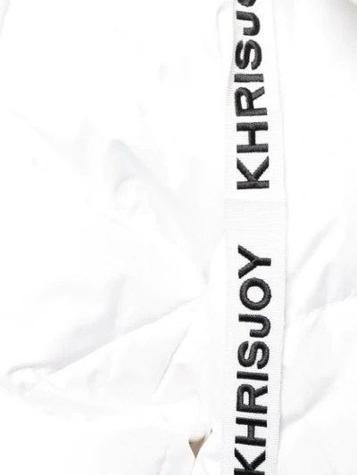 Shop Khrisjoy Logo Drawstring Puffer Jacket In White