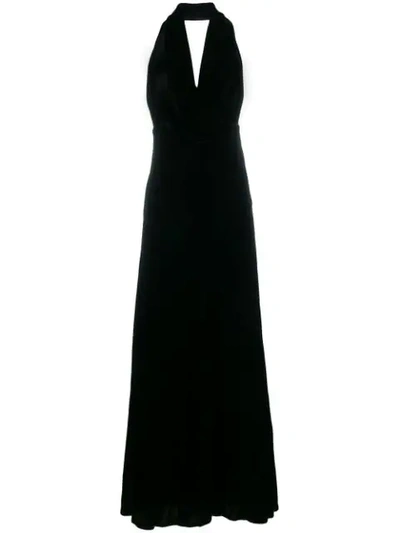 Shop A.w.a.k.e. Halterneck Evening Dress In Black